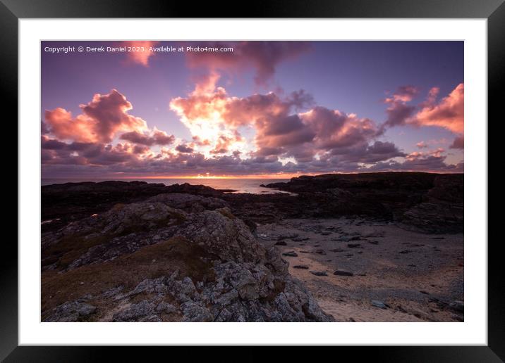 Majestic Sunset over Trearddur Bay Framed Mounted Print by Derek Daniel