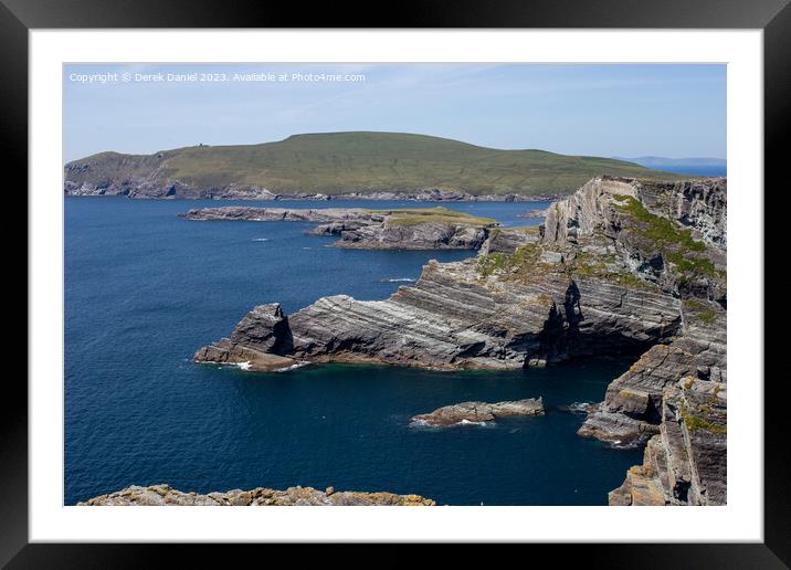 Majestic Views of Kerry Cliffs Framed Mounted Print by Derek Daniel