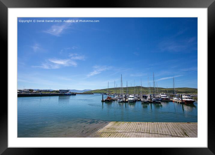 Serene Yacht Haven Framed Mounted Print by Derek Daniel