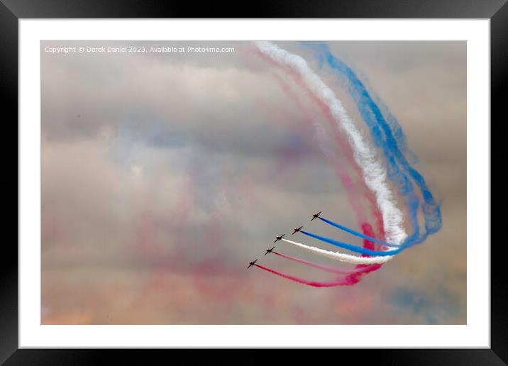 Spectacular Red Arrows Air Display Framed Mounted Print by Derek Daniel