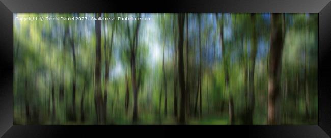 Abstract Blurry Trees Framed Print by Derek Daniel