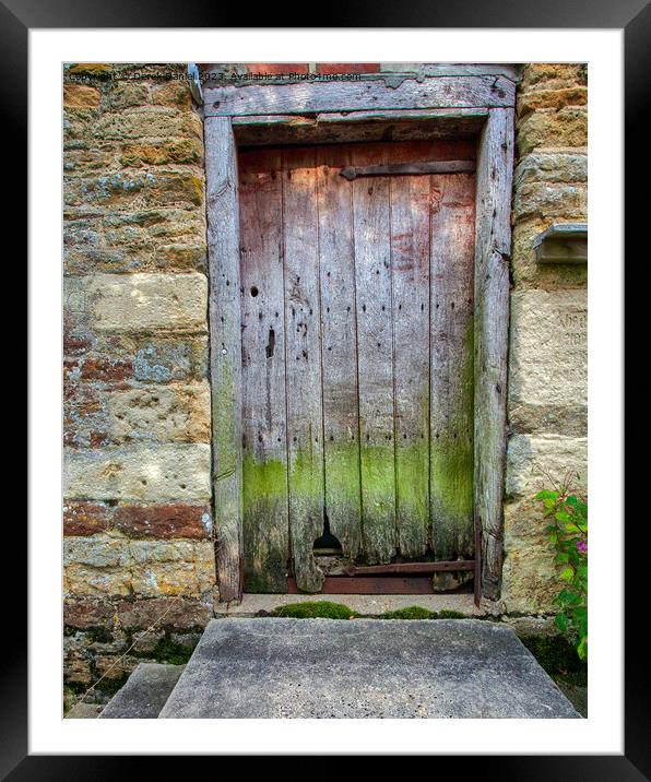 The Wooden Door Framed Mounted Print by Derek Daniel