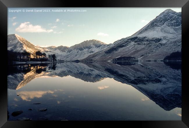 Snow capped mountains at Buttermere Framed Print by Derek Daniel