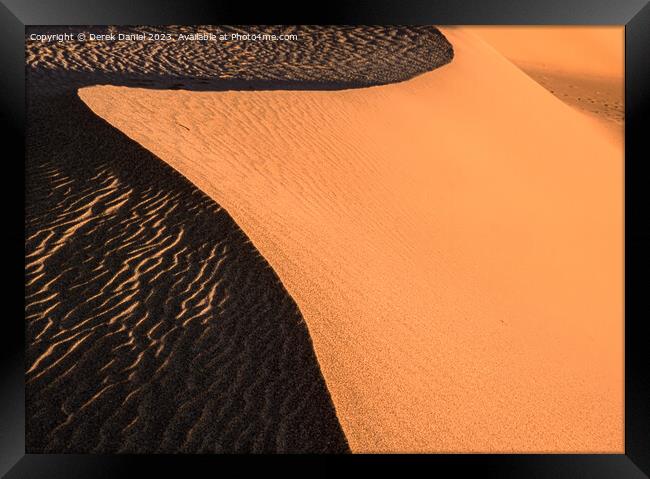 Textures of a Sand Dune Framed Print by Derek Daniel
