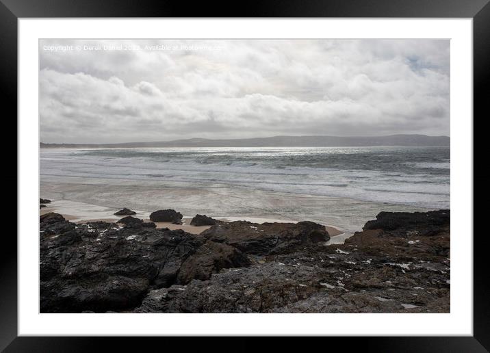 The Coast around St. Ives Bay Framed Mounted Print by Derek Daniel