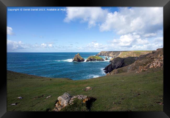 South West Coast Path Around Kynance Cove Framed Print by Derek Daniel