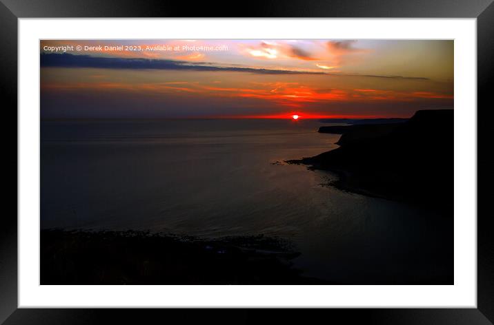 Sunset At Chapman's Pool and beyond Framed Mounted Print by Derek Daniel