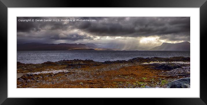 Dramatic, Moody Clouds over Loch Hourn, Skye (Pano Framed Mounted Print by Derek Daniel