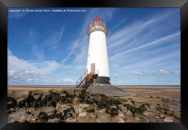  Point of Ayr Lighthouse Framed Print by Derek Daniel