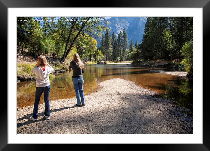 Fishing in Yosemite National Park Framed Mounted Print by Derek Daniel