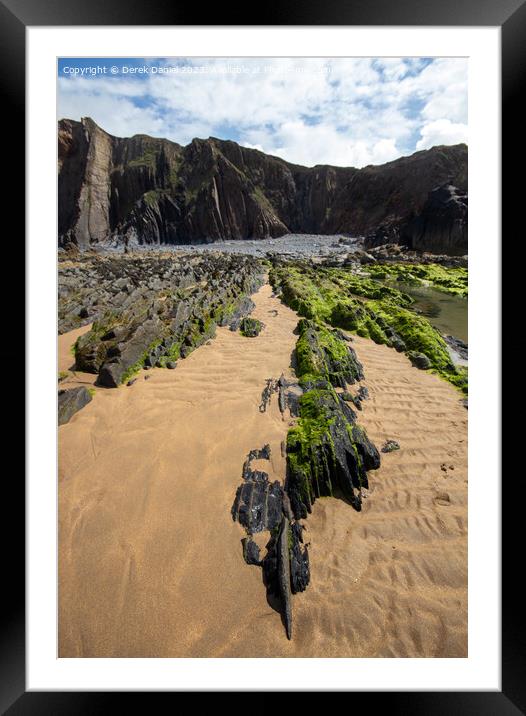 Majestic Sandymouth Beach Framed Mounted Print by Derek Daniel