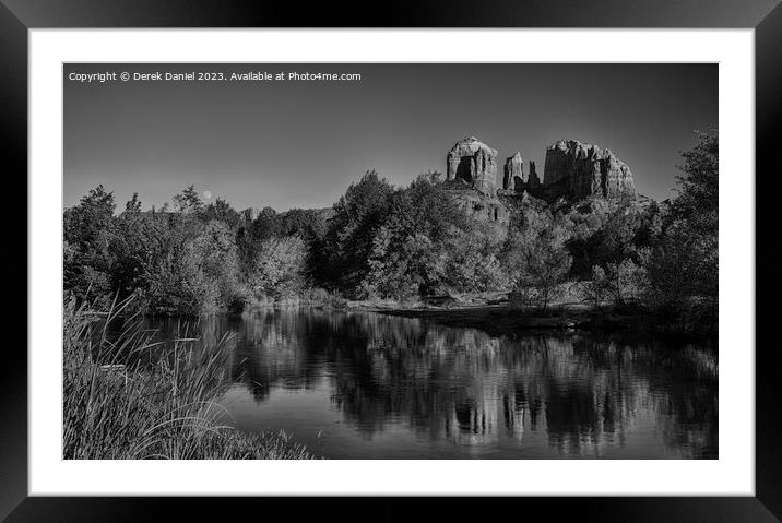 Majestic Cathedral Rock (mono) Framed Mounted Print by Derek Daniel