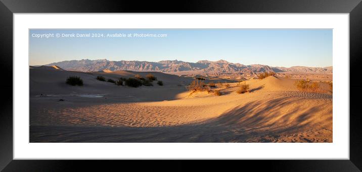 Mesquite Flat Dunes, Stovepipe Wells, Death Valley Framed Mounted Print by Derek Daniel