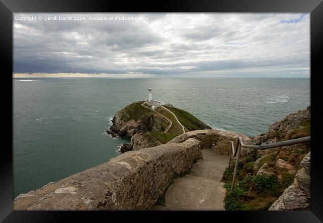 South Stack Lighthouse, Anglesey Framed Print by Derek Daniel