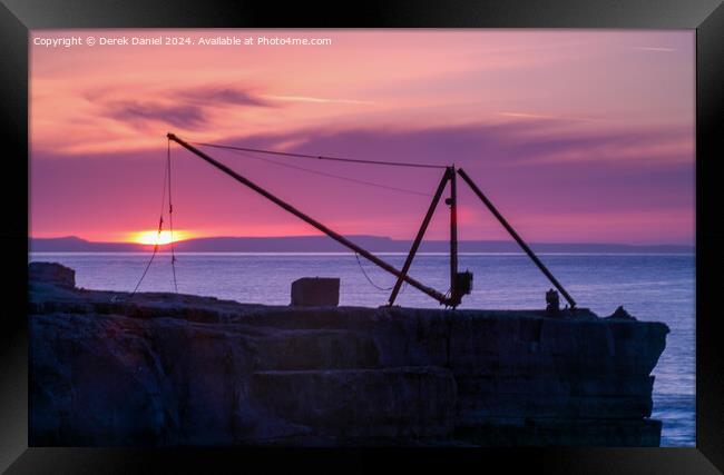 Sunrise around Portland, Dorset Framed Print by Derek Daniel