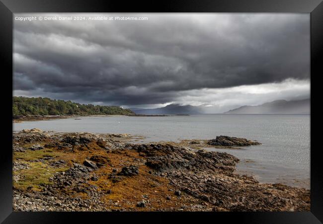 Storm clouds over Loch Hourn Framed Print by Derek Daniel