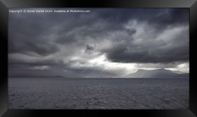 A view of the mainland from Armadale, Skye Framed Print by Derek Daniel