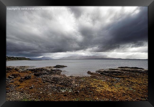 Storm clouds over Loch Hourn Framed Print by Derek Daniel