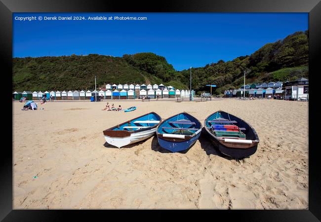 3 Boats On The Beach Framed Print by Derek Daniel