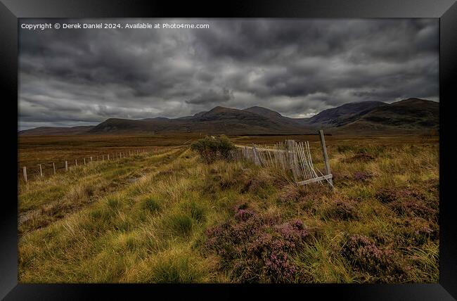 Snow Fence, Scottish Highlands Framed Print by Derek Daniel