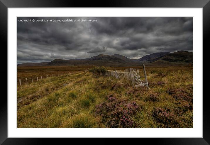 Snow Fence, Scottish Highlands Framed Mounted Print by Derek Daniel