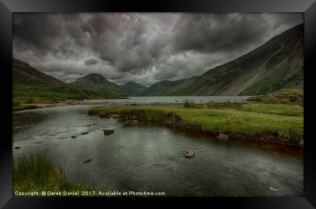 Moody and Dramatic Wastwater Framed Print by Derek Daniel