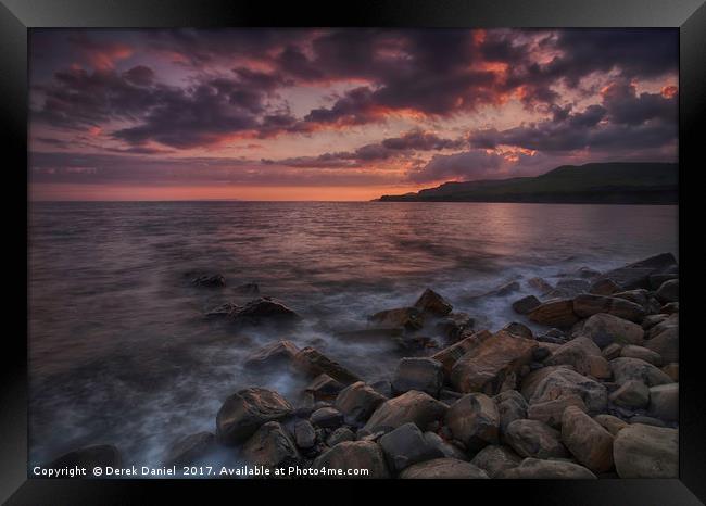 Kimmeridge Bay Sunset, Dorset Framed Print by Derek Daniel