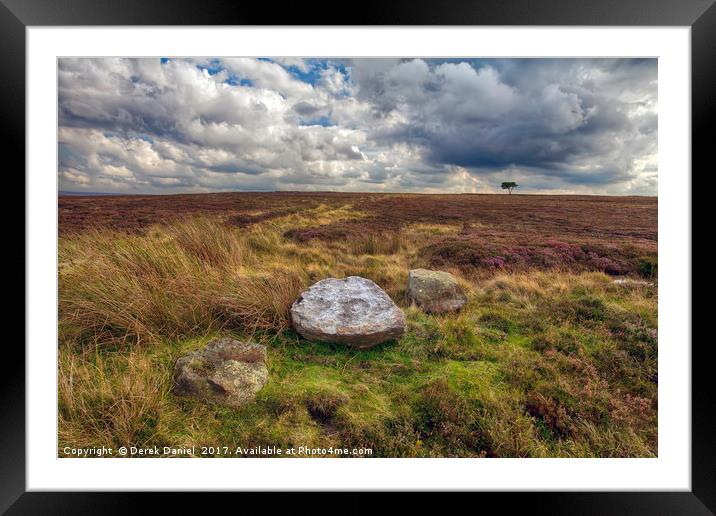 3 Stones and a Tree Framed Mounted Print by Derek Daniel