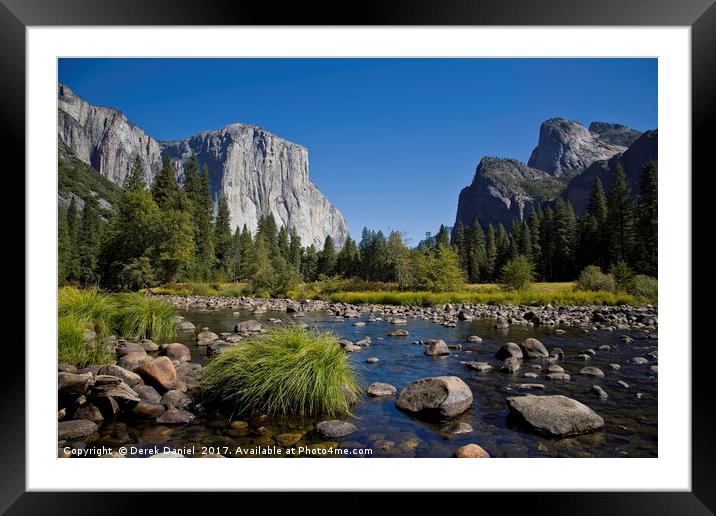 El Capitan and Cathedral Rocks, Yosemite Framed Mounted Print by Derek Daniel