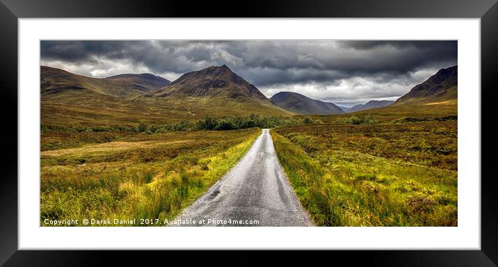The Road To Glen Etive Framed Mounted Print by Derek Daniel