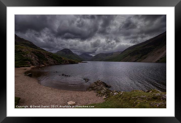 cloudy day at Wastwater in the Lake District #3 Framed Mounted Print by Derek Daniel