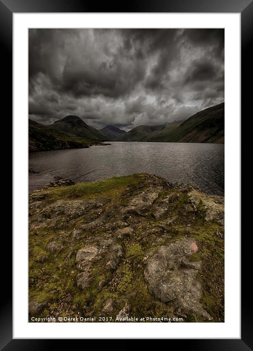 Moody Wastwater, The Lake District Framed Mounted Print by Derek Daniel