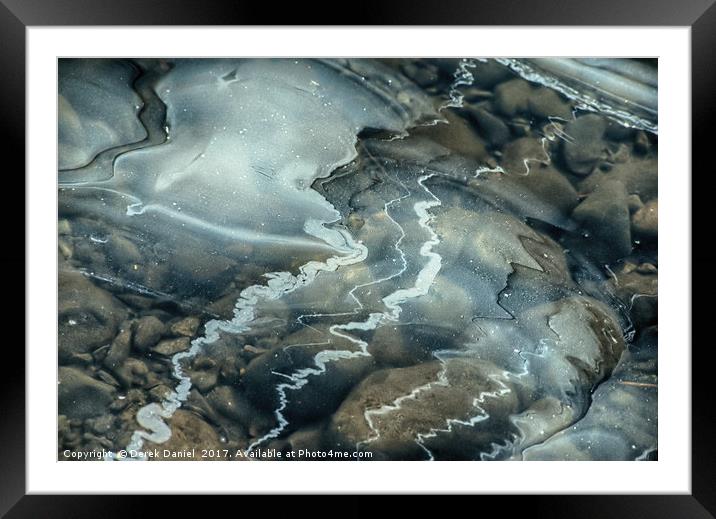 Ice Patterns Framed Mounted Print by Derek Daniel