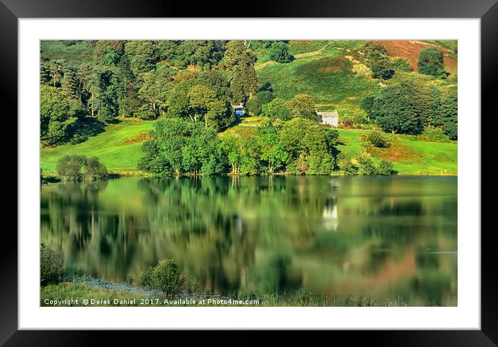 Loughrigg Tarn Reflection, The Lake District Framed Mounted Print by Derek Daniel