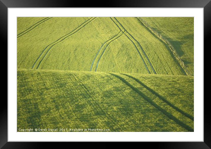Rolling Green Hills Framed Mounted Print by Derek Daniel