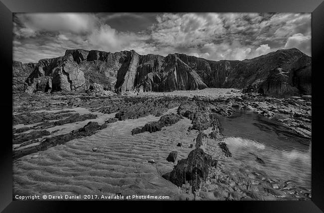 Sandymouth Beach Framed Print by Derek Daniel