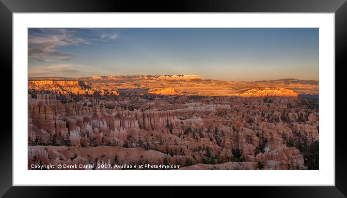 Bryce Canyon sunset (panoramic)  Framed Mounted Print by Derek Daniel