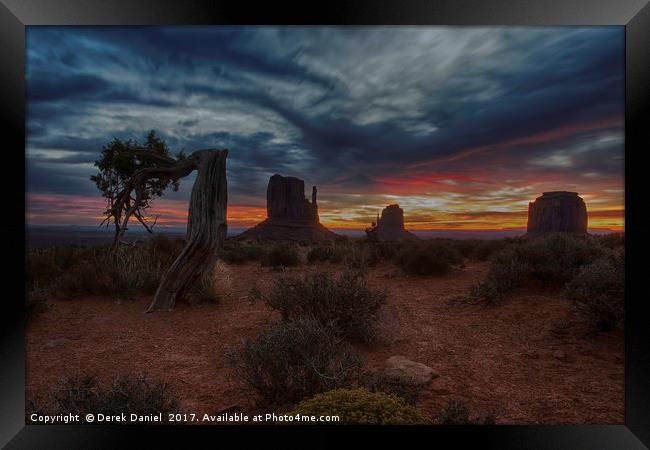 Monument Valley Sunrise Framed Print by Derek Daniel
