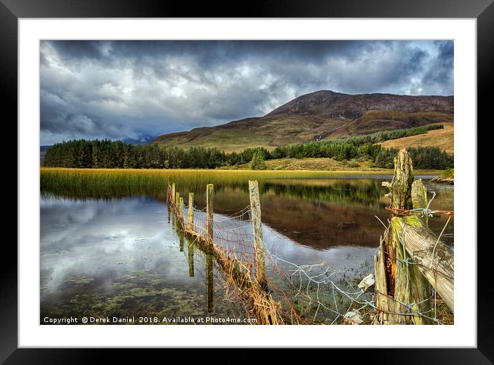 Moody Reflections of Loch Cill Chriosd Framed Mounted Print by Derek Daniel