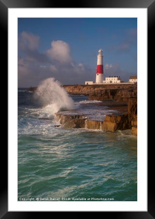 Powerful Waves at Portland Bill Framed Mounted Print by Derek Daniel