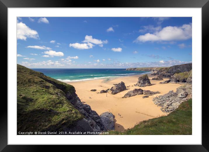 Bedruthan Steps, North Devon  Framed Mounted Print by Derek Daniel