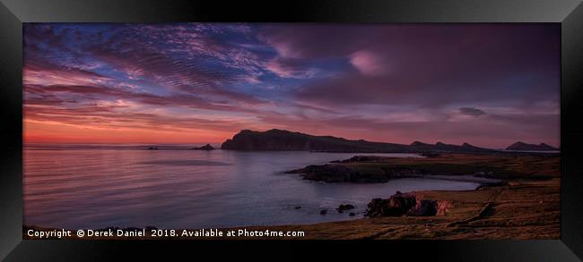 Sybil Head Sunset (panoramic) Framed Print by Derek Daniel