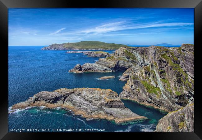 Kerry Cliffs, Ireland Framed Print by Derek Daniel