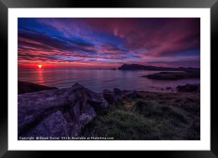 Sybil Head Sunset, Dingle Peninsula, Ireland Framed Mounted Print by Derek Daniel