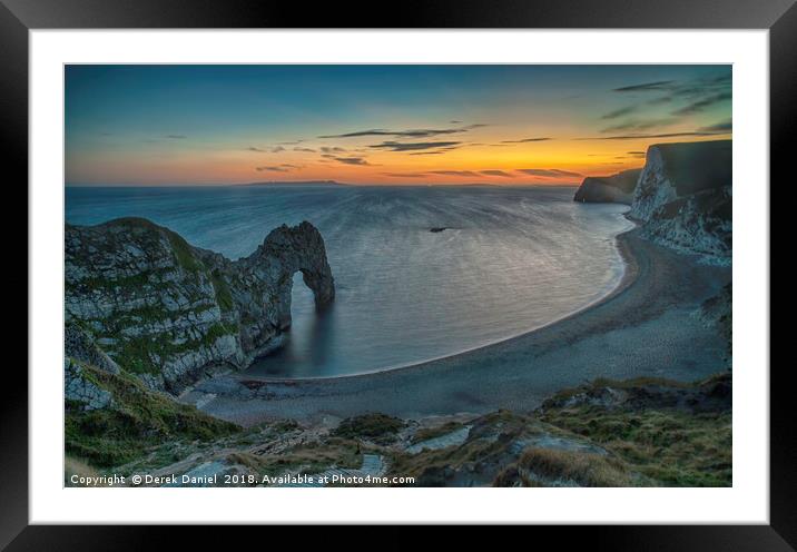 Golden hues on the horizon Framed Mounted Print by Derek Daniel