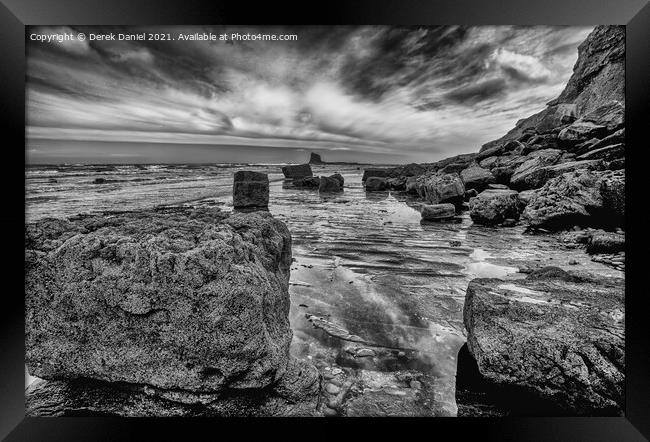 Saltwick Bay Framed Print by Derek Daniel