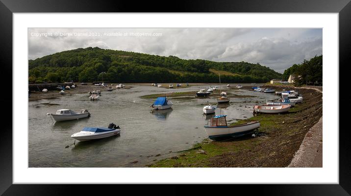 Boats on the East Looe River Framed Mounted Print by Derek Daniel