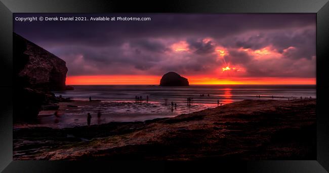 Admiring The Sunset Framed Print by Derek Daniel