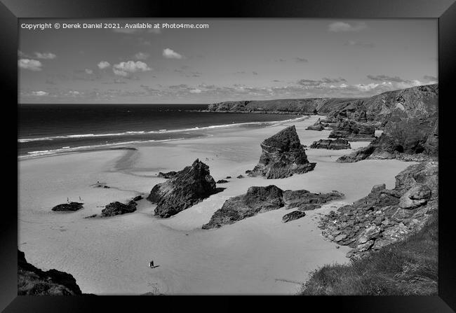 Bedruthan Steps, Cornwall Framed Print by Derek Daniel