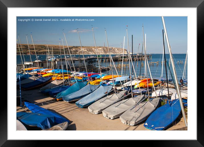 Swanage Boatyard Framed Mounted Print by Derek Daniel